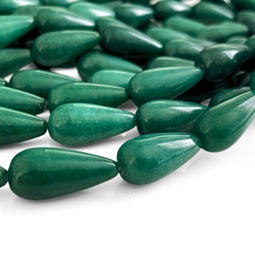 10 x 27 mm Malay Jade dråber – Hel streng